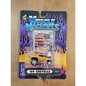 1:64 DieCast New Muscle Machines CARtoons Gold Chevrolet '69 Chevelle #CO2-11